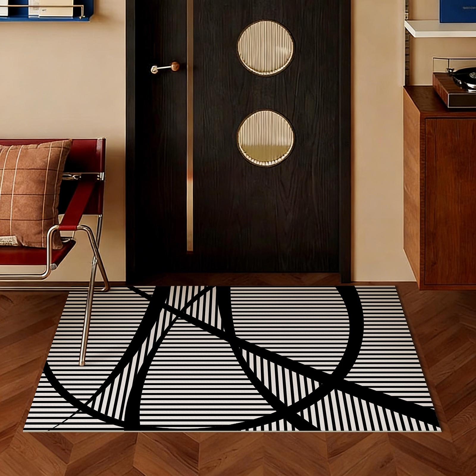 Moderne Abstracte Geometrische Deurmat Waterdicht PU Leer Entreekleed Antislip Keuken Vloerkleed Makkelijk Schoon te Maken Scandinavische Woondecoratie 60cmx90cm