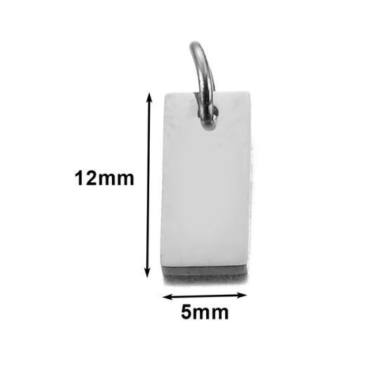 10pcs/lot Mirrior Polished Blank Tags Stainless Steel Charms for DIY Jewelry Necklace Bracelet Anklet Extention Tail Chain