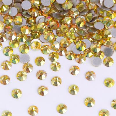 Runde flache Unterseite goldener Strass DIY Nagelbohrer Schuhe und Hüte Bekleidungszubehör Strass Exquisit