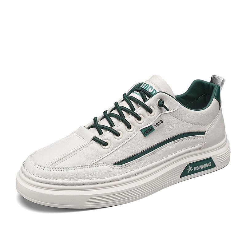 

Men s summer foot cover, one pedal, lazy shoes, leather low-top fashion casual board shoes, outdoor flat white shoes 39