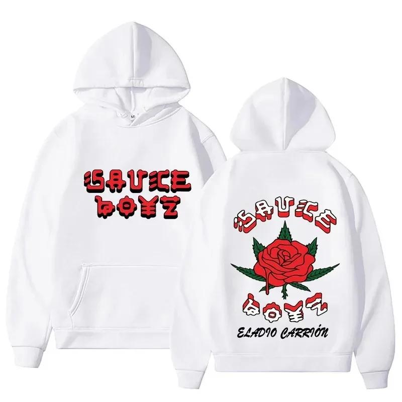 Eladio Carrion Sauce Boyz Monarca Harajuku Anime Hoodies Kawaii Manga Sweatshirts Lässige Cartoon-Kleidung Männerfrauen Streetwear