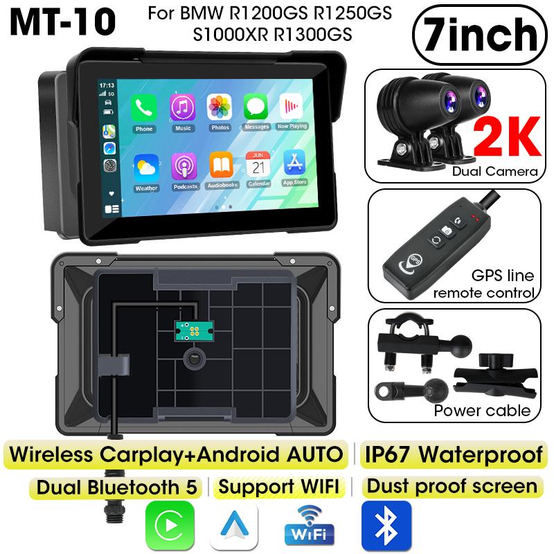 7 Inch 2K DVR Motorcycle For BMW R1200GS R1250GS S1000XR R1300GS GPS Navigation Moto Touch Screen Portable CarPlay Android Auto