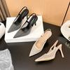 9-1 Fashion pointed mesh high-heeled single shoes nightclub new thin-heeled women's shoes