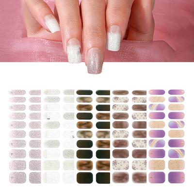 20Pcs Self-Adhesive Nail Wraps Nail Gel Polish Strips Full Wraps Nail Polish Stickers Gel Nail Strips Gel Nail Stickers