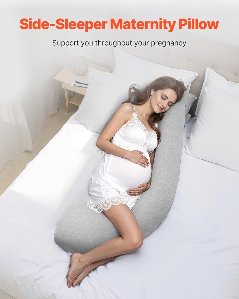 VEVOR Pregnancy Pillows, L-Shaped Maternity Pillow for Pregnant Women