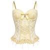 Damen Spitzenkorsett-Top mit Schmetterlings-Kreuzdesign und Stäbchen zur Taillenformung Shapewear