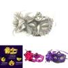 Elegant Lace Masquerade Mask With Rhinestone Flower Accents For Women's Halloween Costume Props