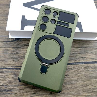 Shockproof Armor For Magsafe Wireless Case For Samsung Galaxy S25 S24 S23 S22 Ultra S21 Plus Note 20 S25Ultra Ring Holder Cover