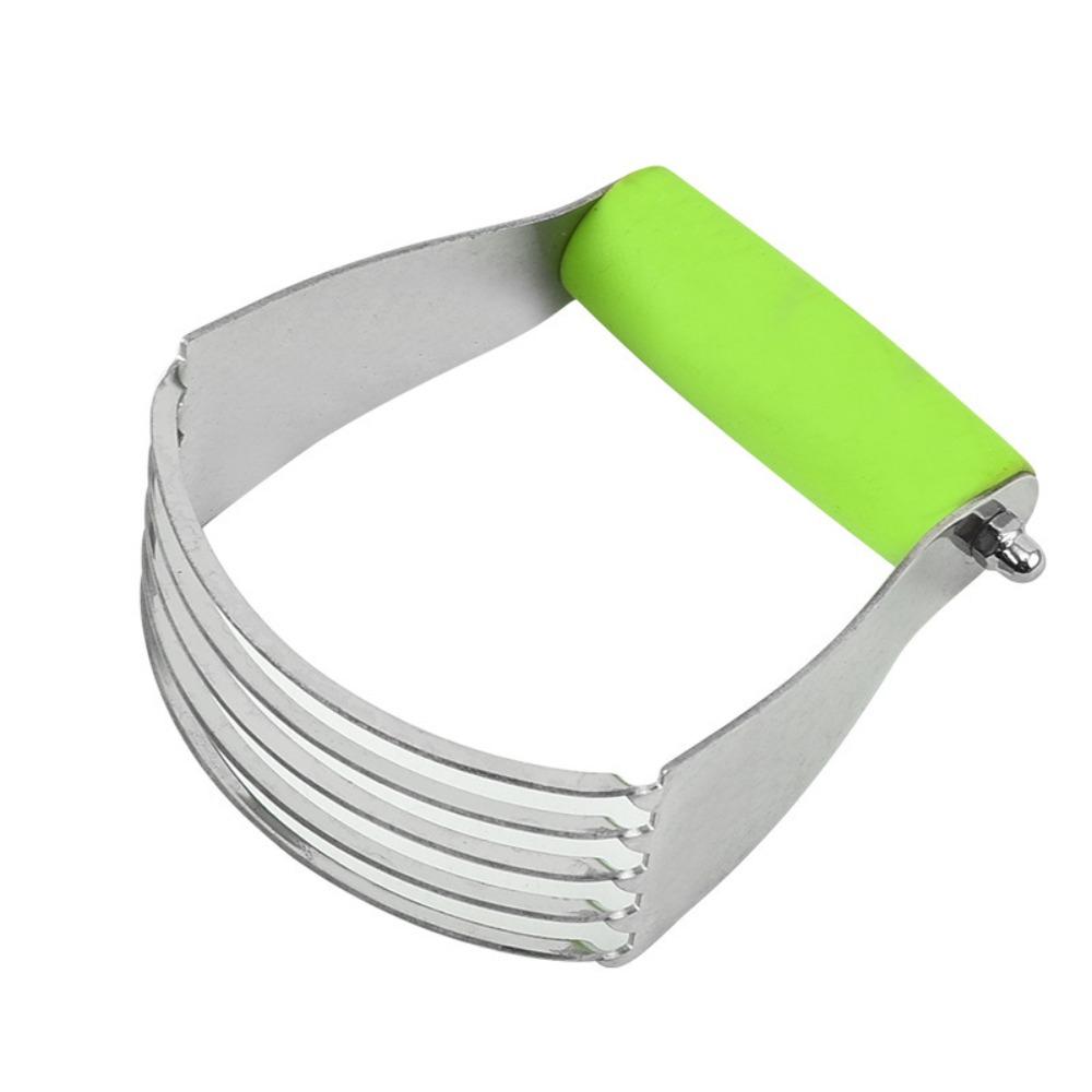 

Multi-Purpose Stainless Steel Dough Blender Heavy Duty Professional Pastry Cutter Ergonomic Handle Dough Masher Kitchen Use зелений