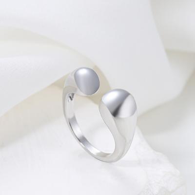 Fashion Fresh and Sweet Ring Ins Personalized Alloy Smooth Water Drop Ring Niche Design Korean Version Hand Jewelry