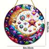 Moon Goddess Sun Catcher. Colorful celestial acrylic art for home or bar decor. A mystical gift.
