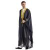 Men's Embroidered Chiffon Robe, TH834 - Long-Sleeved Arabic Tassel Design with Gold Beads