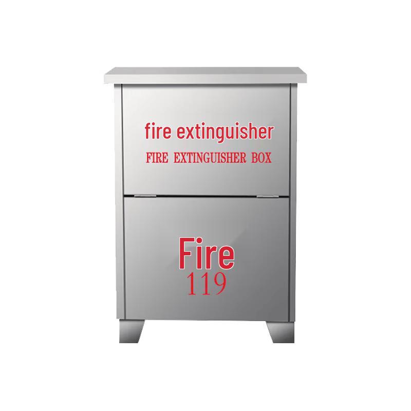 201 Stainless Steel Double 4kg Fire Extinguisher Cabinet