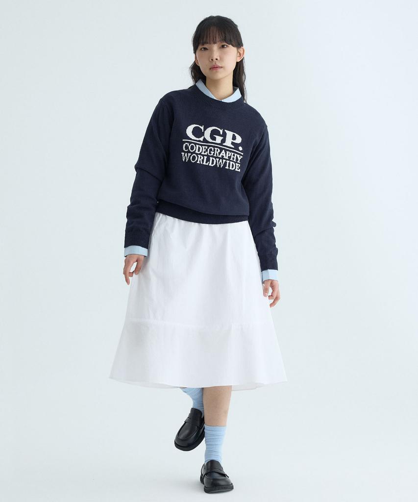 CGP (Women) Square Logo Knit - Navy