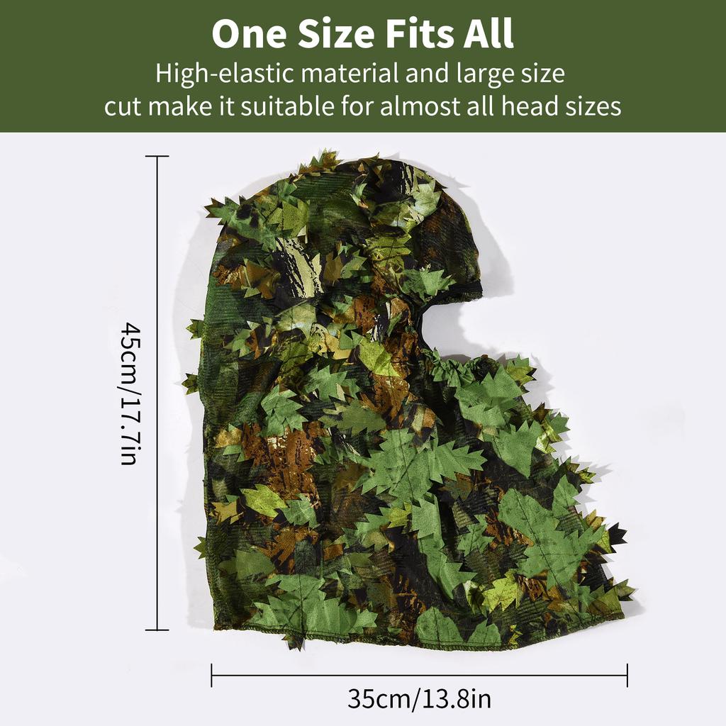 Ghillie Hunting Hat Camouflage Leaf Headgear Mosquito Net Hat Hunting Accessories for Men