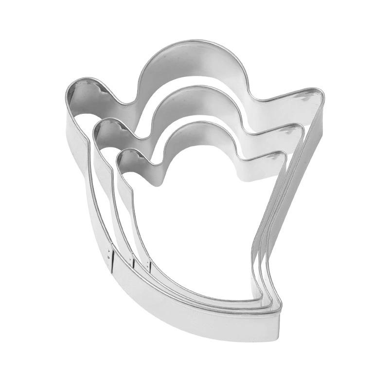 3 Pcs Halloween Cookie Cutter Set Stainless Steel Pumpkin Ghost Bat Molds Smooth Edges For Home Diy Baking