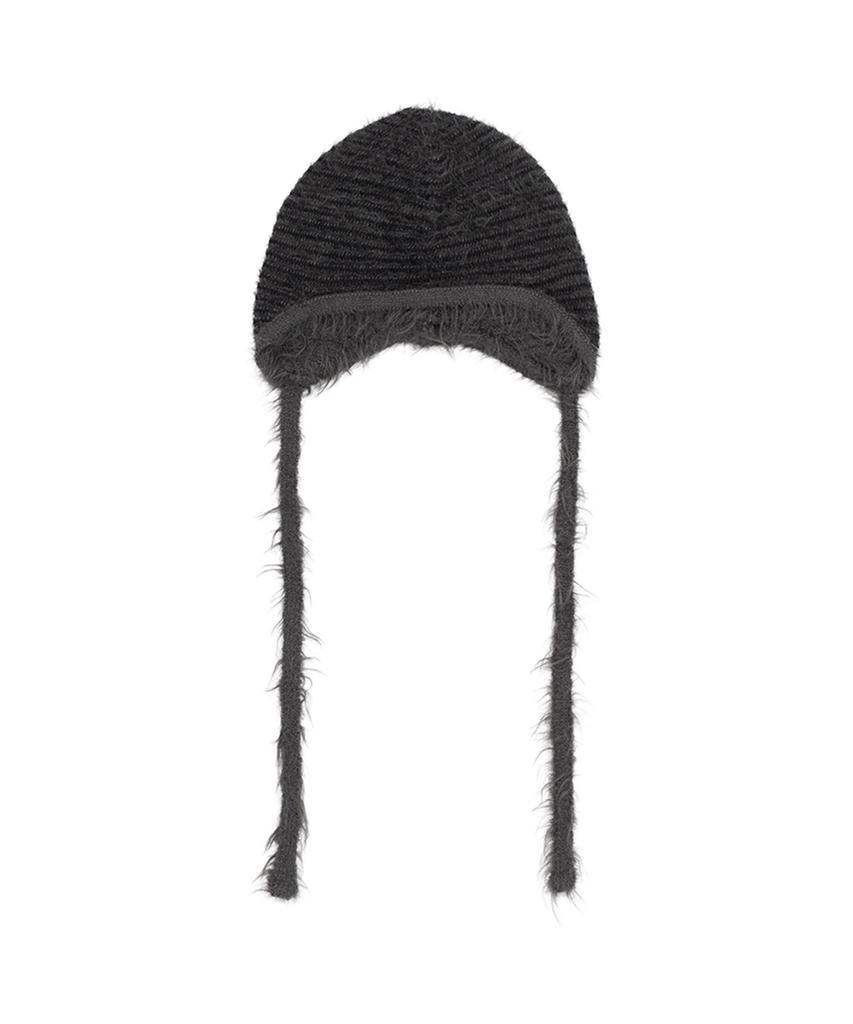 NEWKITSCH Earflap Fur Beanie (Charcoal)