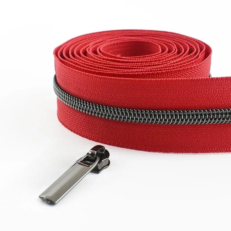 2/3/4/5M Meetee 5# Nylon Coil Zipper Tape + Zippers Slider Head for Garment Sewing Zip Closure Repair Kit Replacement Accessory