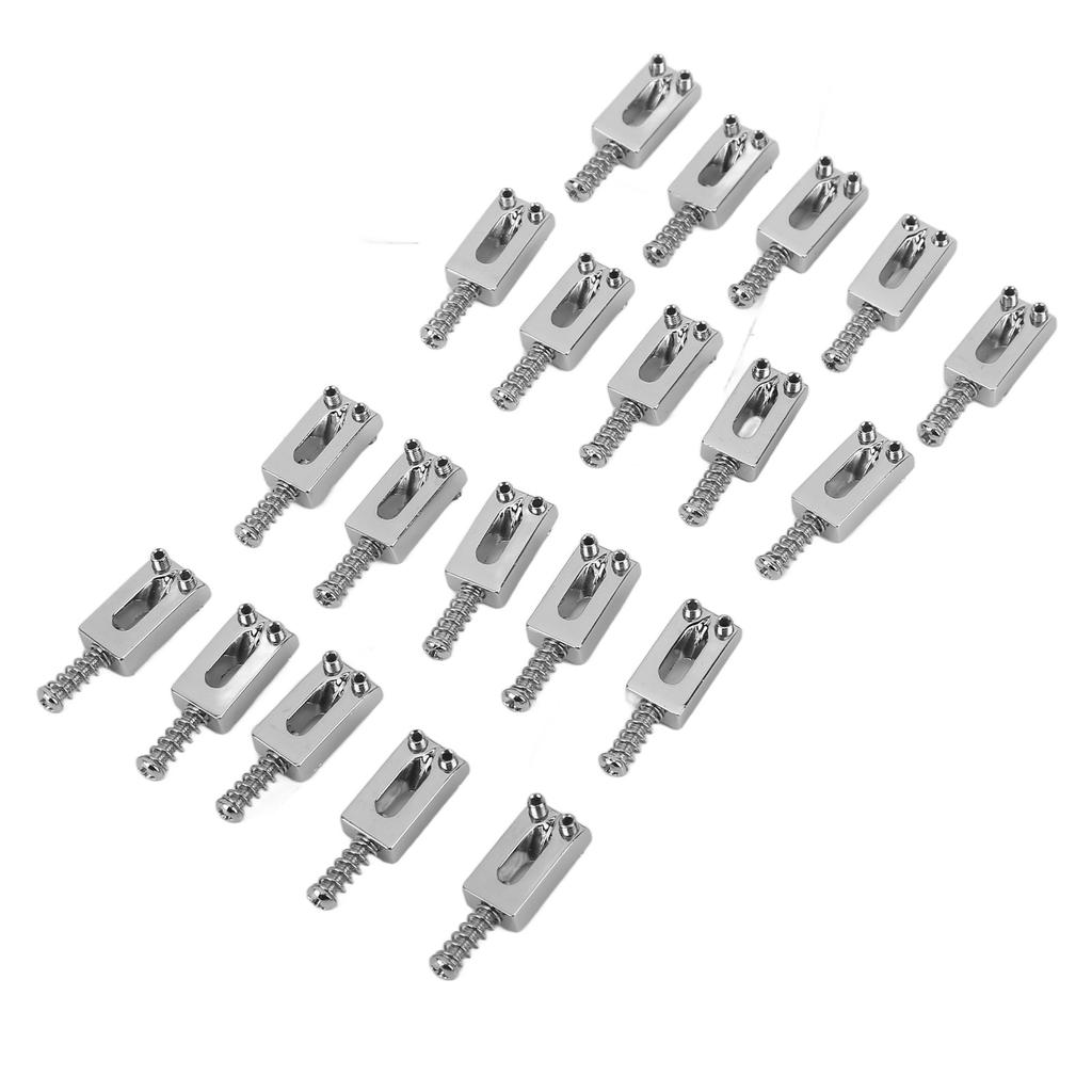 20 Stück E-Gitarren Brückenreiter Silber Großartige Klangqualität Präzise Verarbeitung Gitarrenteil Ersatz