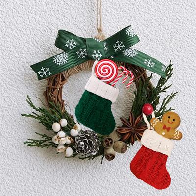 5pcs Mini Christmas Socks, Christmas Items Storage, Mini Knitted Socks Christmas Stocking Decor, Christmas Tree Decoration Socks