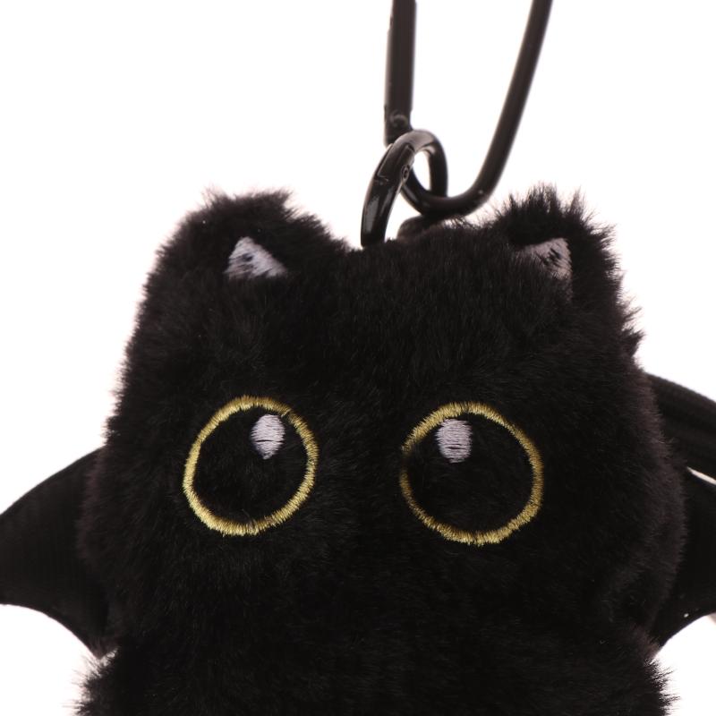 1 Piece 10Cm Ghost Wings Little Black Cat Plush Toy Doll Pendant Ins Big Eyes Punk Bag Decoration For Boy Girl Birthday Gifts