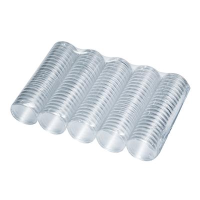 Pack of 100X 27mm Change Holders Portable Transparent Organizer Collectible Storage Container Gifts Accessory