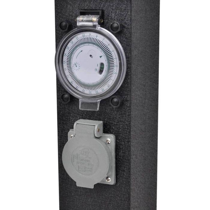 VidaXL Borne Jardin Électrique 2 Prises avec Minuterie Bloc Prises Extérieures 41234