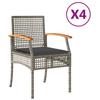 VidaXL Lot de 4 Chaises de Jardin Coussins, Sièges de Patio, Meubles de Terrasse Arrière-cour Extérieur, Gris Résine Tressée 366252