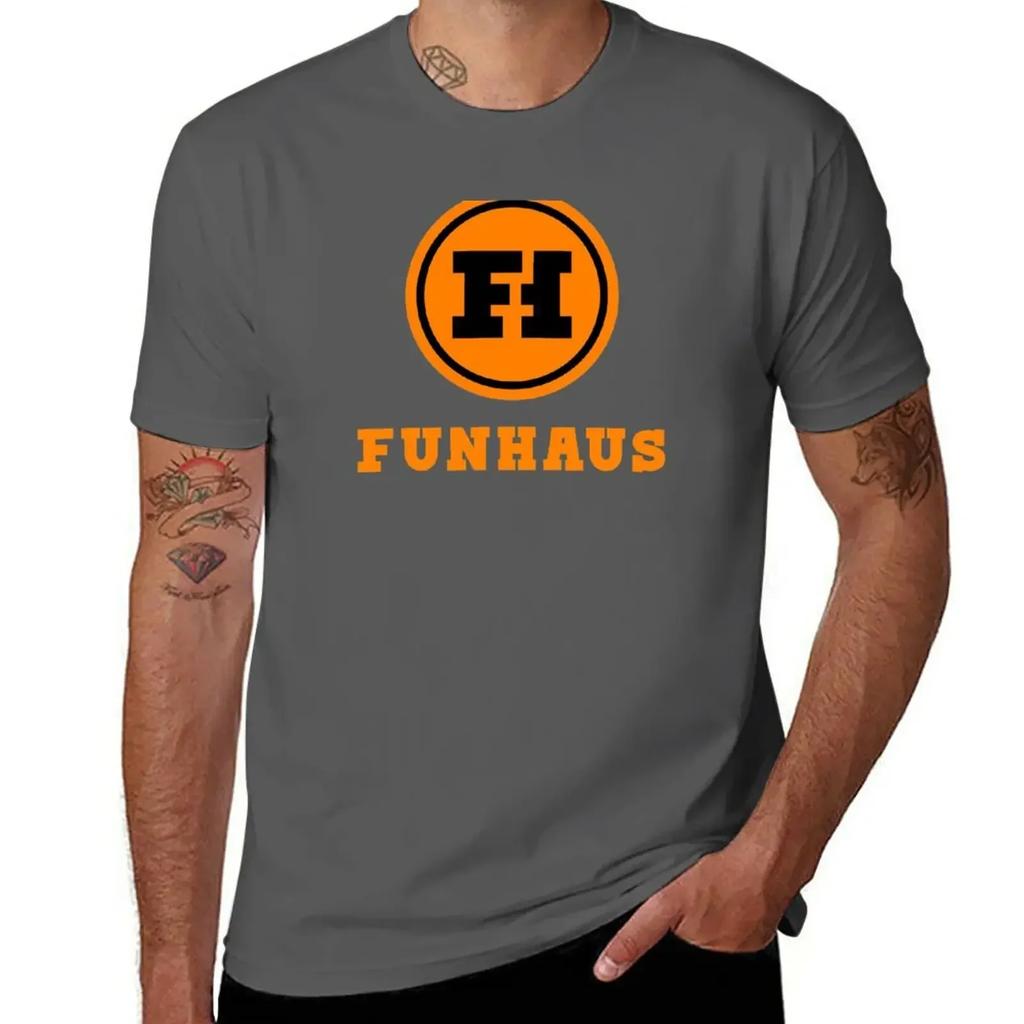 funhaus logo T-Shirt anime sweat customizeds t shirts for men