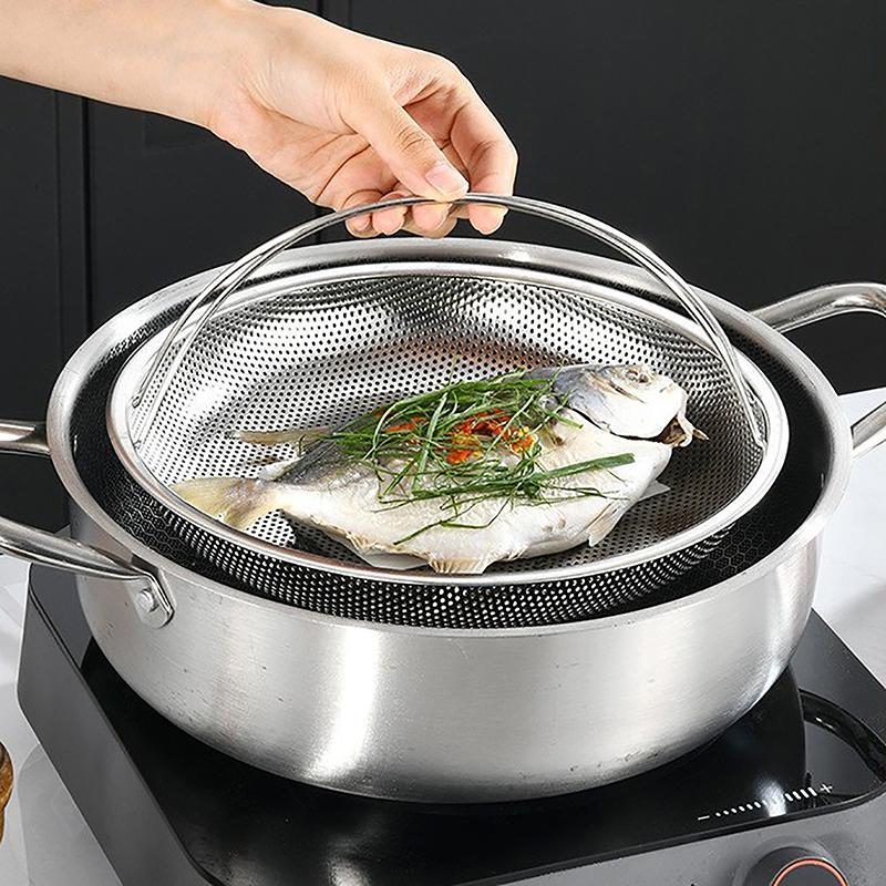 Dampfgarerkorb aus Edelstahl für Schnellkochtöpfe, Dampfgarerkorb mit Griff, Dampfgitter, Abflusssieb, Kochutensilien
