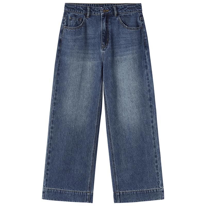 Hotwind Women s Retro Cropped Loose Straight-Leg Jeans L