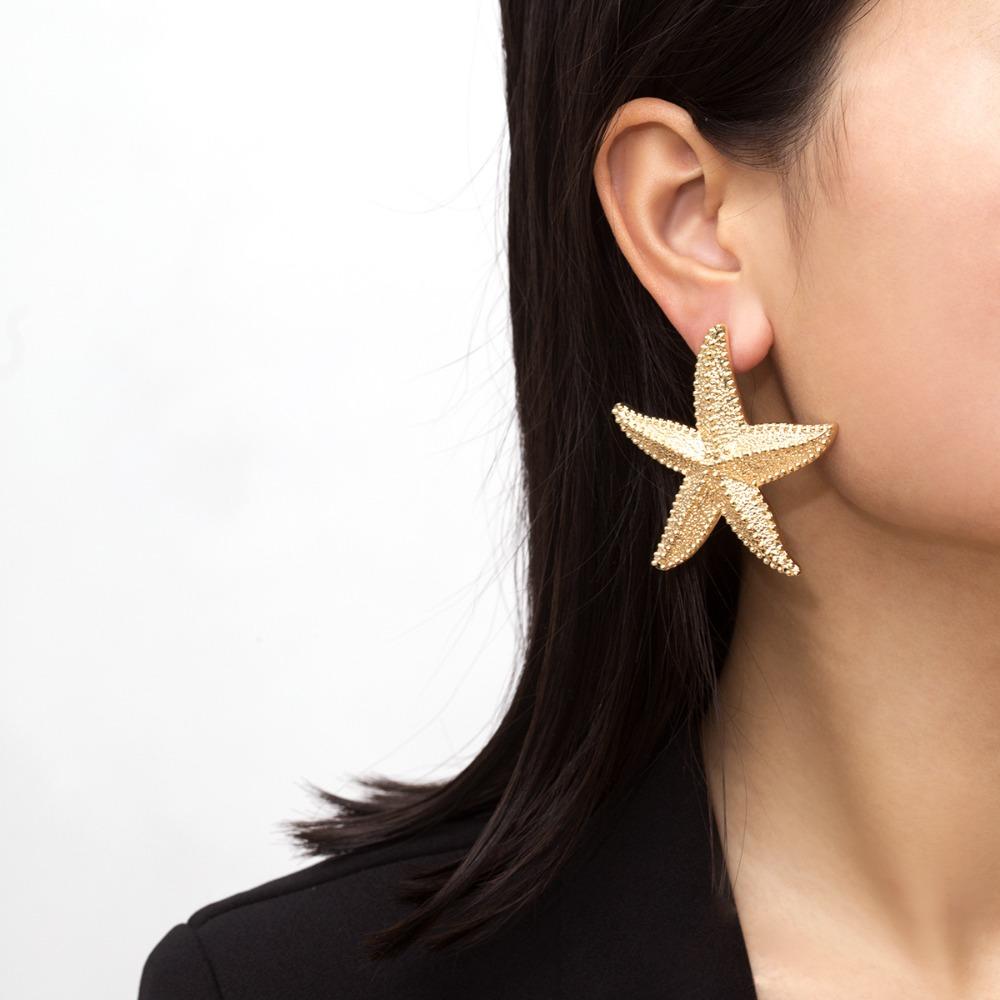 Bohemian Starfish Stud Earrings Starfish Pendant Earrings  Jewelry Accessories