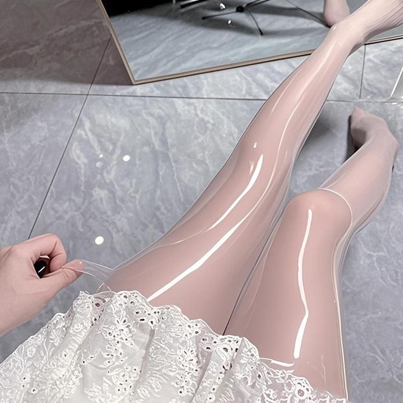 Sexy Shiny Glossy Pantyhose Smooth Horse Oil Socks Anti-Hook Gloss Pantyhose High Waist Aurora Stockings Ultra-Thin Long Socks