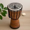 Djembe Drum Wide Top Buddha Design 13cm