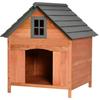 Raised Dog House for Dogs up to 15 kg, Dog Cat Kennel for Outdoor in Fir Wood, 81.3x91.5x98.5 cm