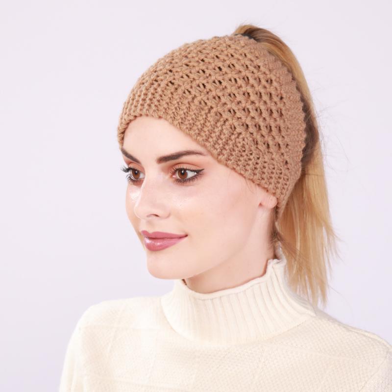 Bandeau/cache-oreilles Pour Femme Tricoté Avec Perles – 100% Polyester, Dimensions 22x13 Cm, Idéal Pour L'hiver
