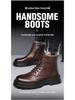 2023 Men's Retro Martin Boots: High-Top, Warm, Velvet-Lined Workwear with Thick Soles.