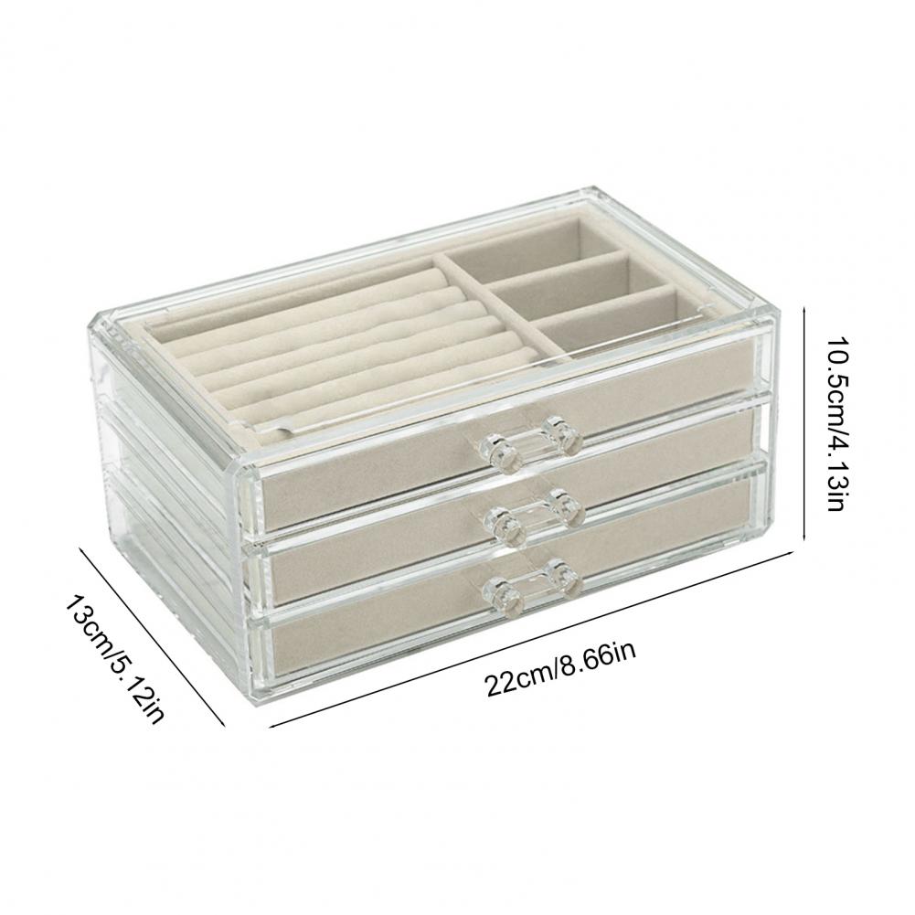 Storage Box with Velvet Lining Display Large Compartment Modular Stacking Design Watches Bracelets Jewelry Organizer