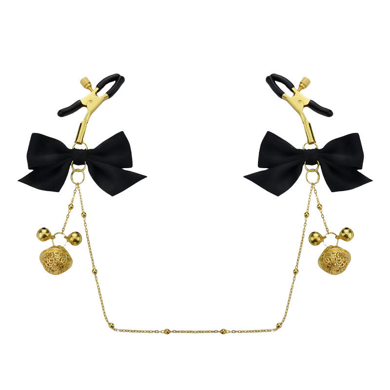 Golden Bell Vintage Metal Nipple Clamps BDSM Adult Toys Erotic Bow-Tie Nipple Clamps Clitoral and Labia Clamps