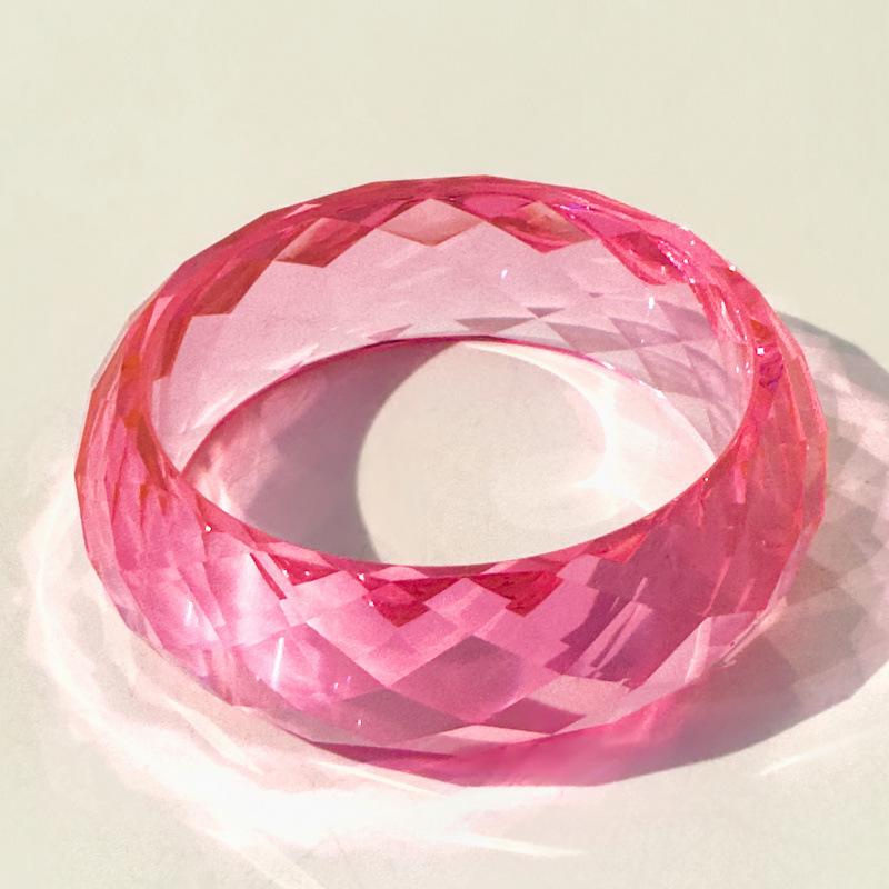 Accessories, Geometric Round Clear Jelly Bracelet, Irregular Triangular Section Bracelet