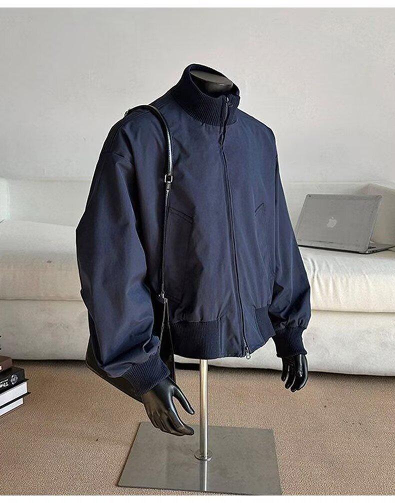 Men's American Retro Cotton Baseball Jacket - Trendy Oversized Windproof Casual Workwear