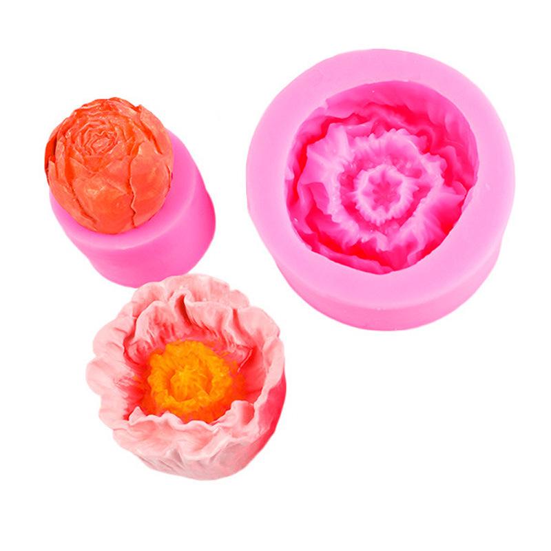 3D Hibiscus Rose Peony Flower Silicone Mold for Cake, Soap, Resin, Plaster Ornaments