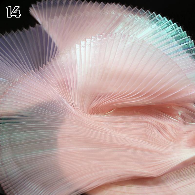 1M Iridescent Organ Pleated Fabric Shiny Magic Coloured Voile Fabric For DIY Costume Wedding Photography Background Decor