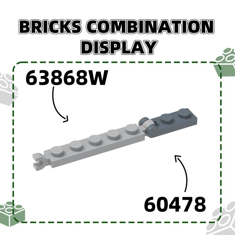 Non-Toxic 208Pcs/Lot 60478 1 X 2 With Bar Handle On End Block Moc Color Accessories Compatible With Curved Brick Diy Toys For Kid