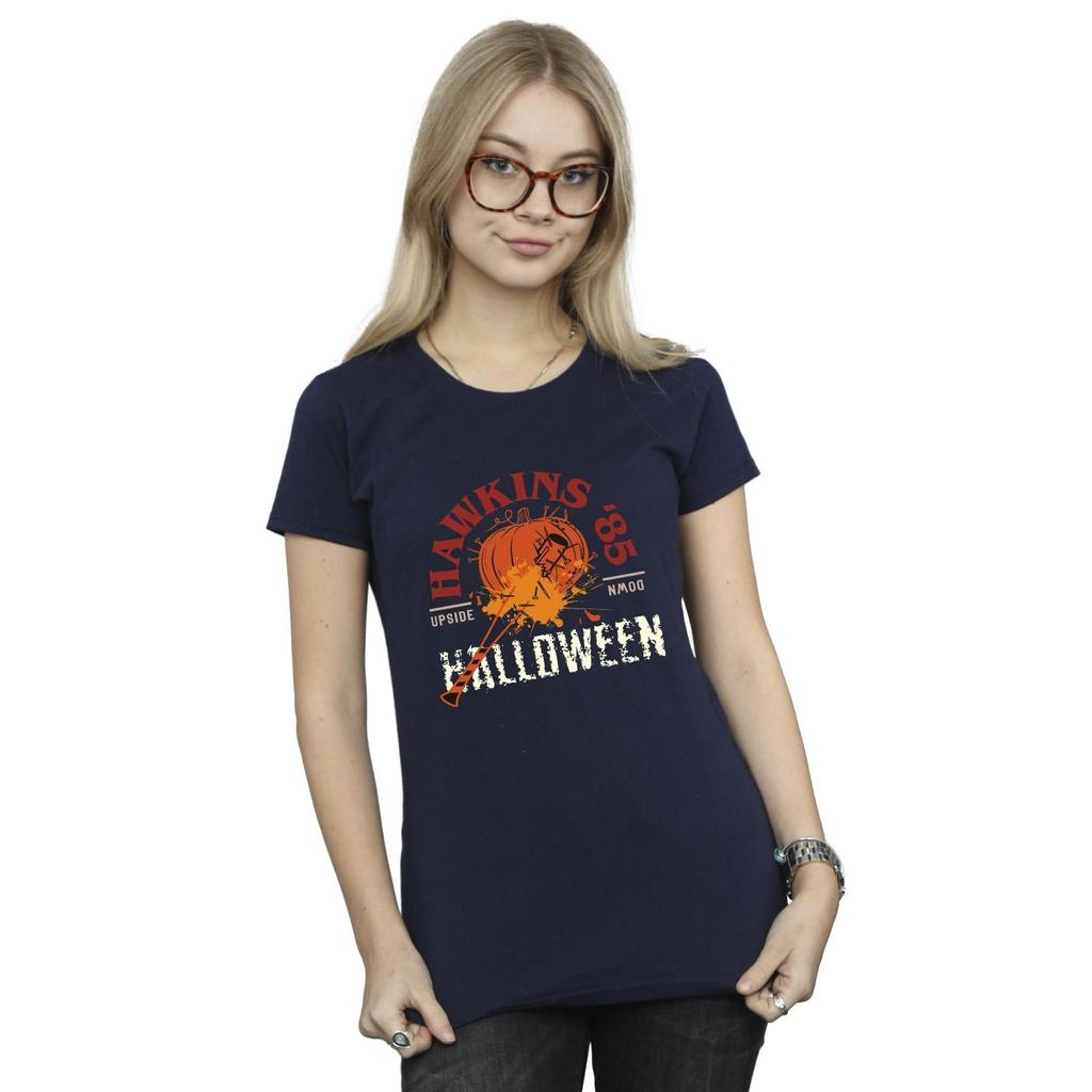 Netflix Womens/Ladies Stranger Things Hawkins Halloween Cotton T-Shirt