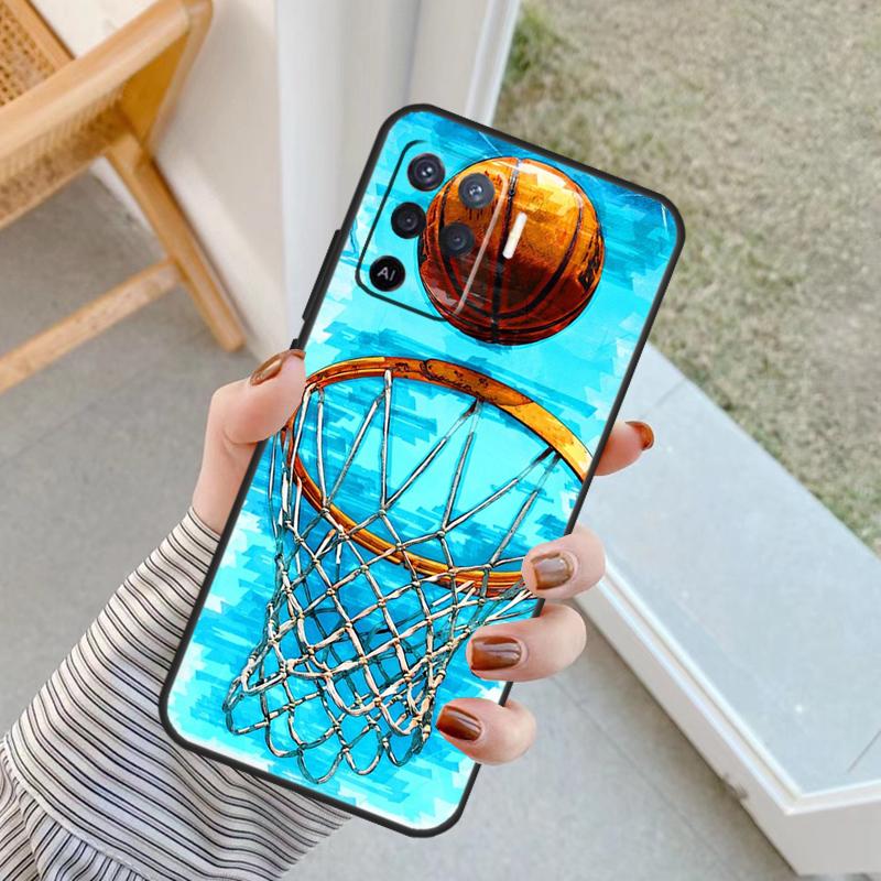 Sport Love Basketball Case For Oppo A94 A74 A54 A80 A60 A40 A18 A38 A58 A78 A98 A96 A76 A16 A15 A17 A57 A77 A5 Pro
