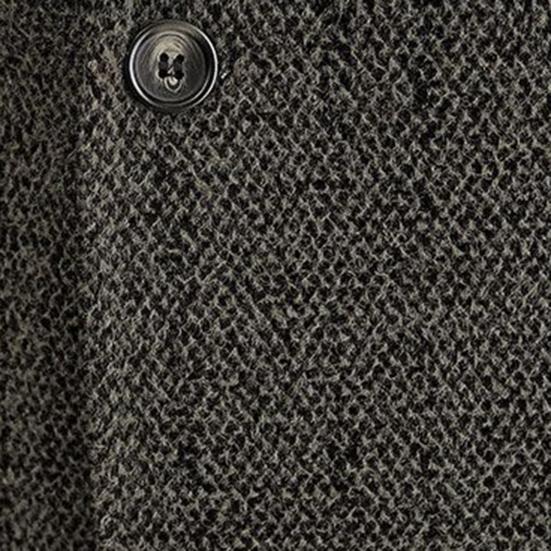 Men Woolen Coat Lapel Long Sleeve Single Breasted Jacket Coat with Pockets Solid Color Loose Fit Casual Outerwear Cold Weather Wear