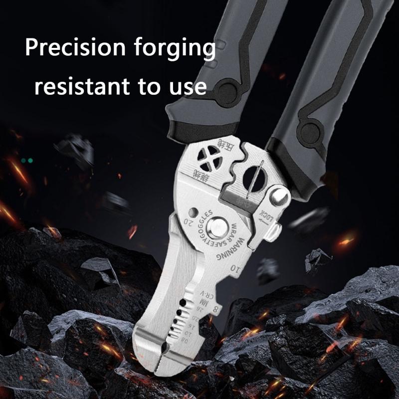 Professional Electrician Wire Stripper Crimping Tool Efficient Function Pliers Ergonomic Handle Carbon Steel Build For Home Workshop Use