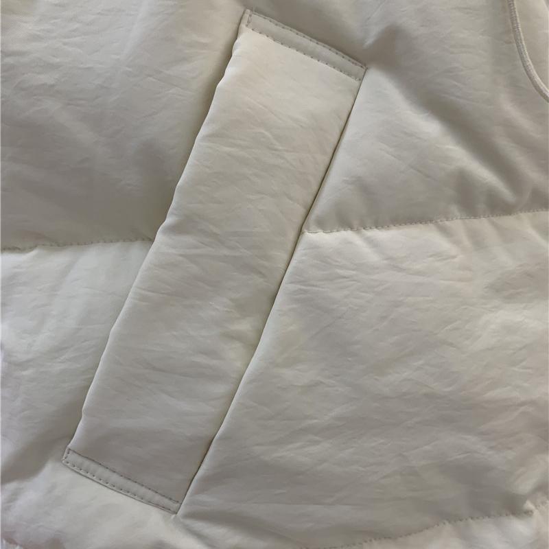 Winter Autumn Women's Stand Collar Solid Color Sleeveless Warm Vest Jacket Ladies Loose Chic White Duck Down Coat