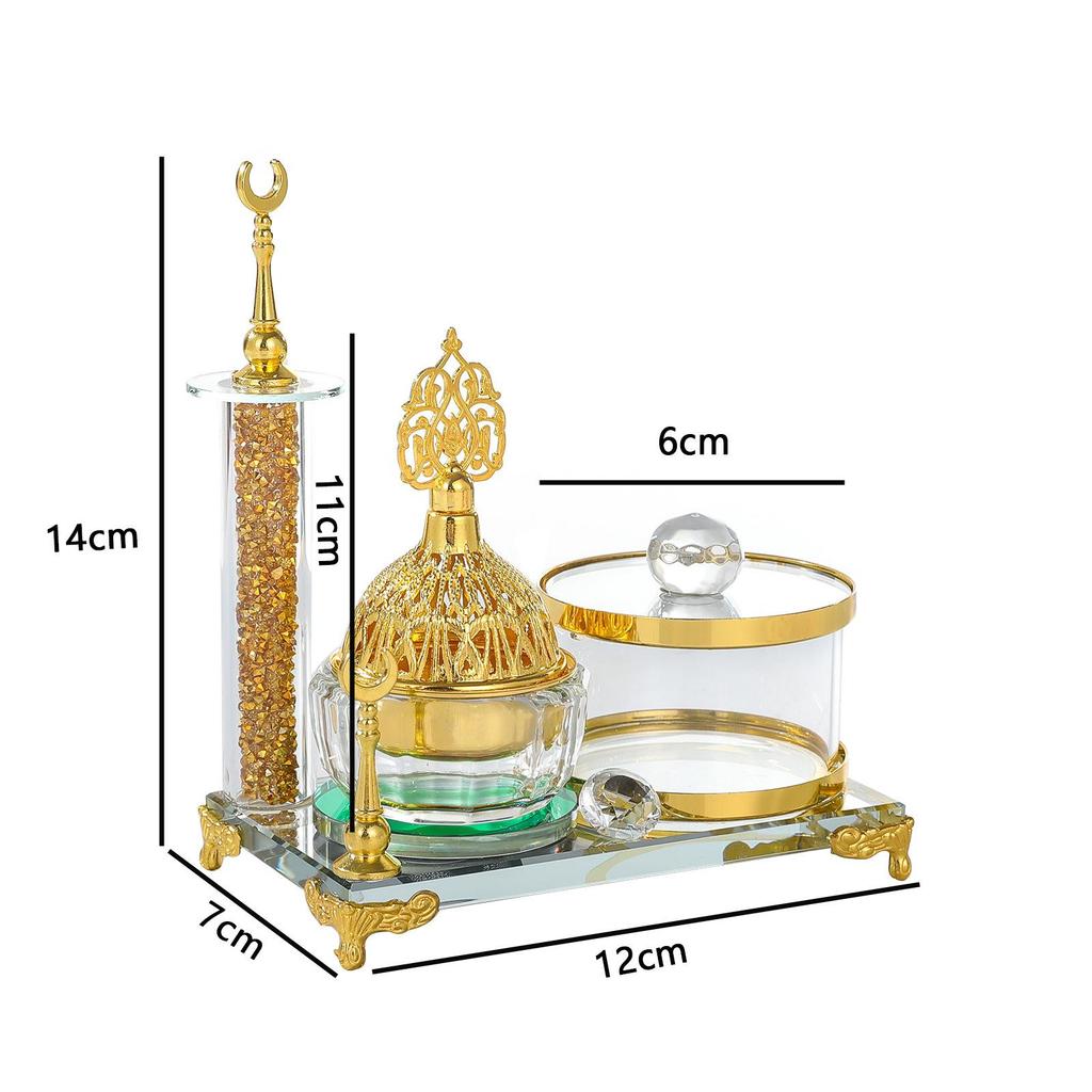 Arabian Incense Burner Glass Incense Burner SPA Art Crafts Office Home Fragrance Birthday Gift Desktop Meditation Home Decor